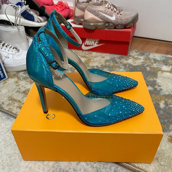 Brand New Women’s Size 7M Mix No. 6 Arlette Pumps With Sparkling Studs Turquoise - Picture 12 of 13